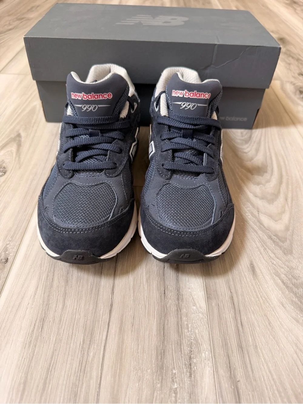 New Balance 990v3 GC990NB3 Navy Youth 7Y Women’s 8.5 Sneakers Box